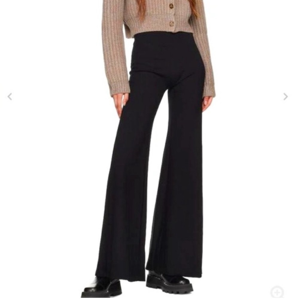 LESET Elegant Black Wide Leg Trousers